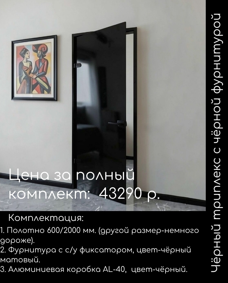 двери чёрный триплекс